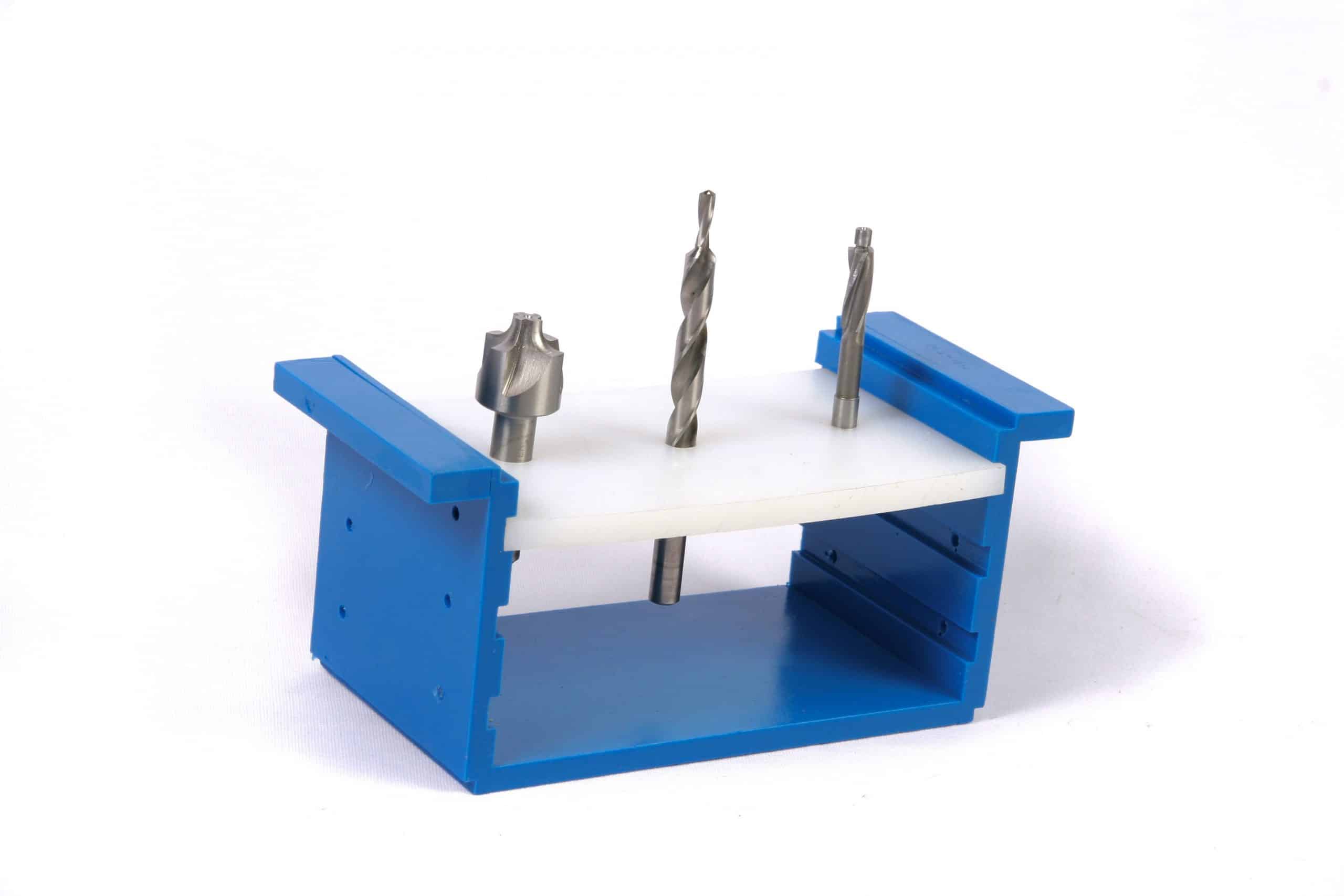 Specialty 3 slot urethane tool tray designed to hold custom tools.