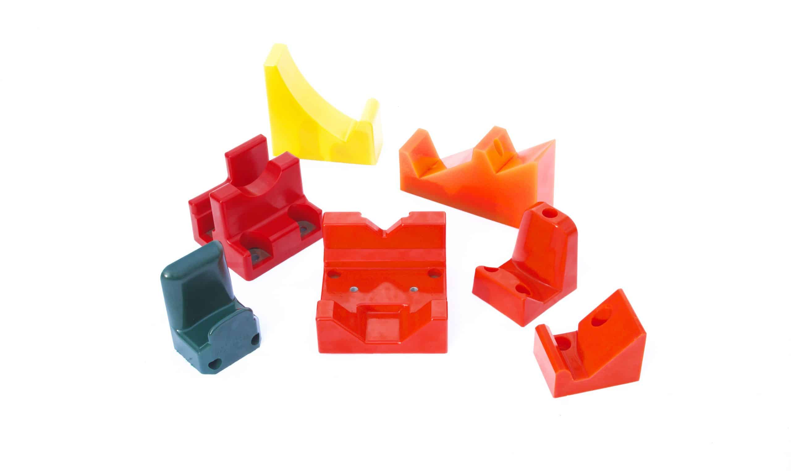 Various styles of polyurethane body blocks used in the automotive industry assembly facilities. 