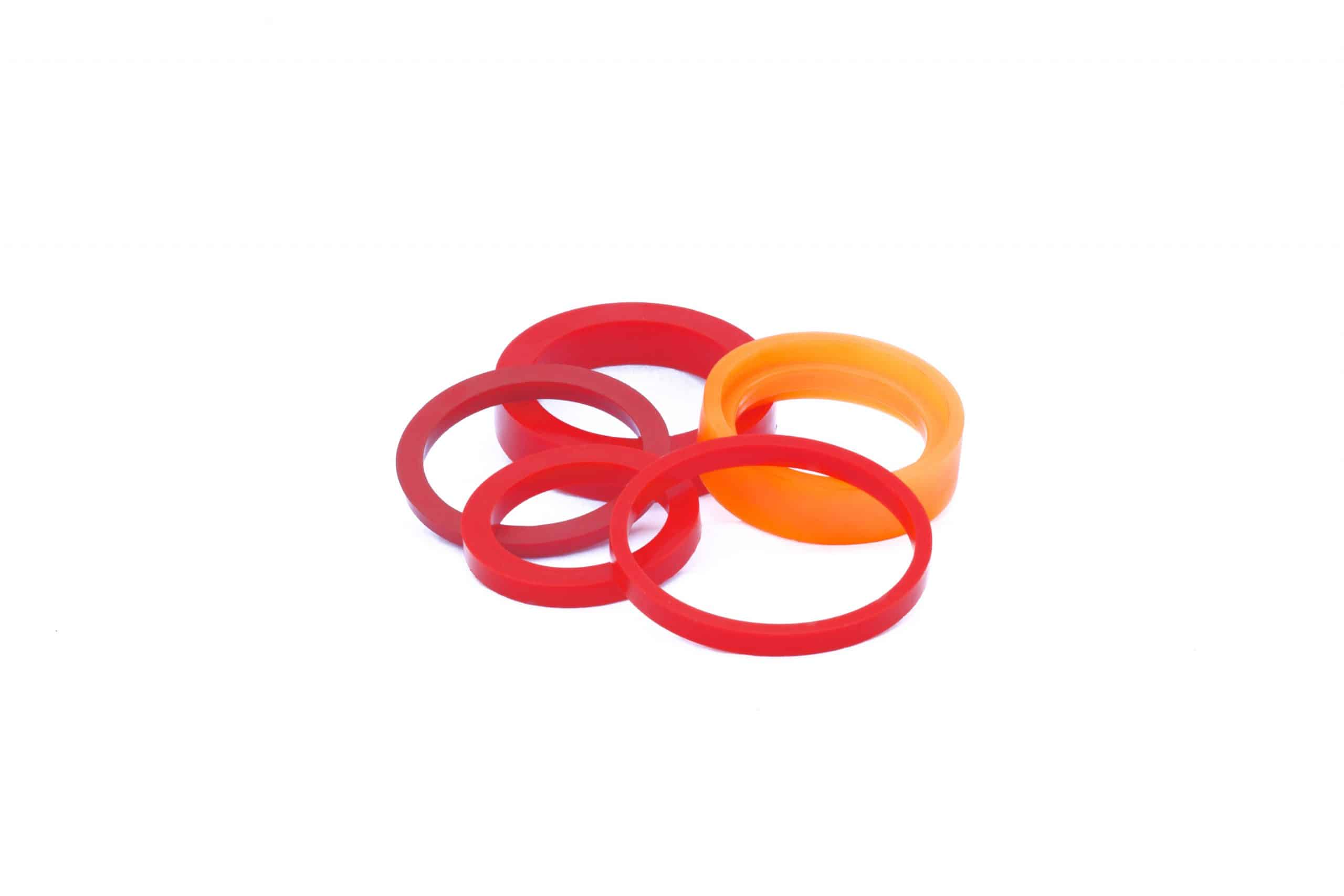 Various sized polyurethane seals designed for harsh environment. 