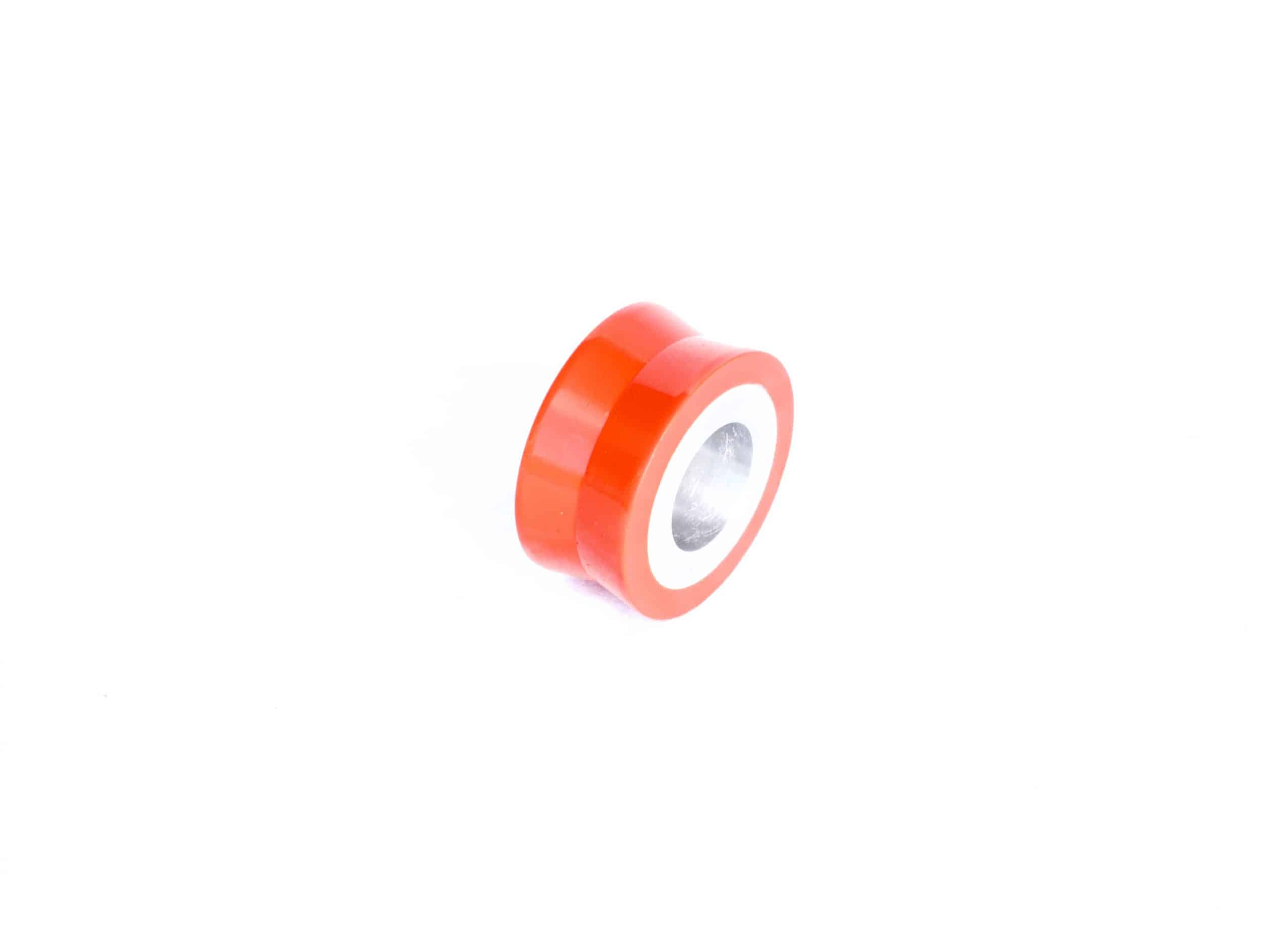 V-shaped polyurethane roller with aluminum insert. 