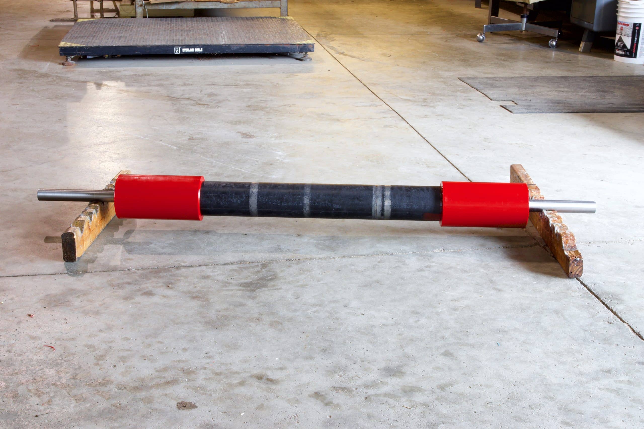 Large dual coat polyurethane roller.