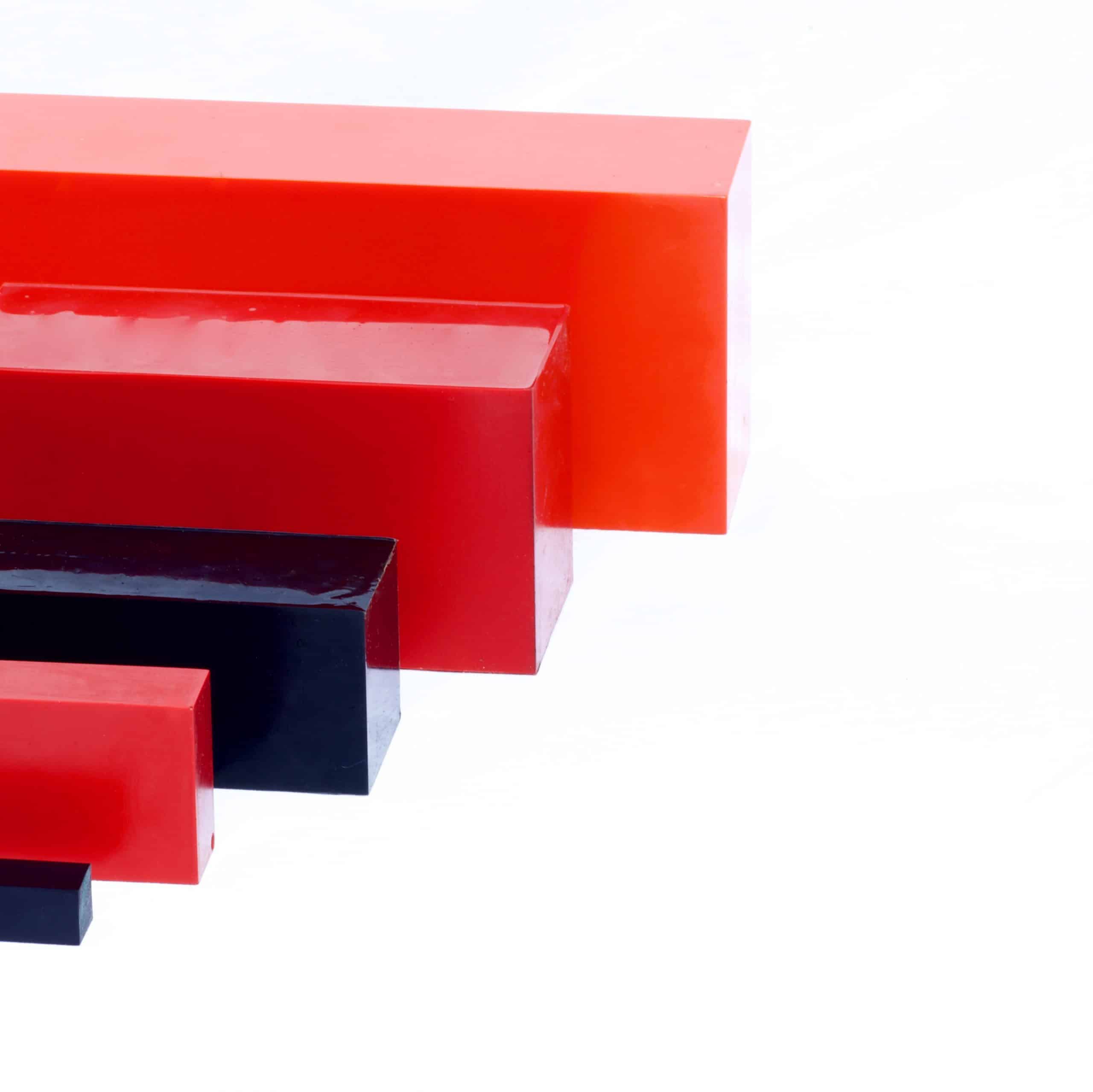 Various sized polyurethane blocks and bars for mill stock. 