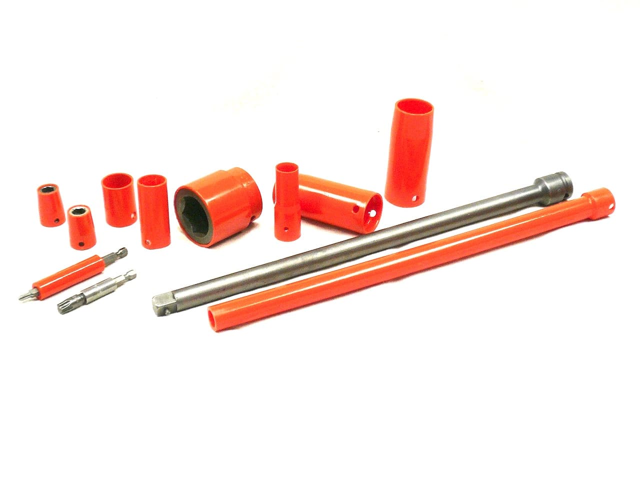 Various polyurethane covers for sockets and socket arm extensions.