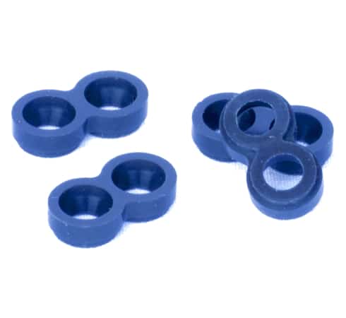 Small, figure eight silicon seals.