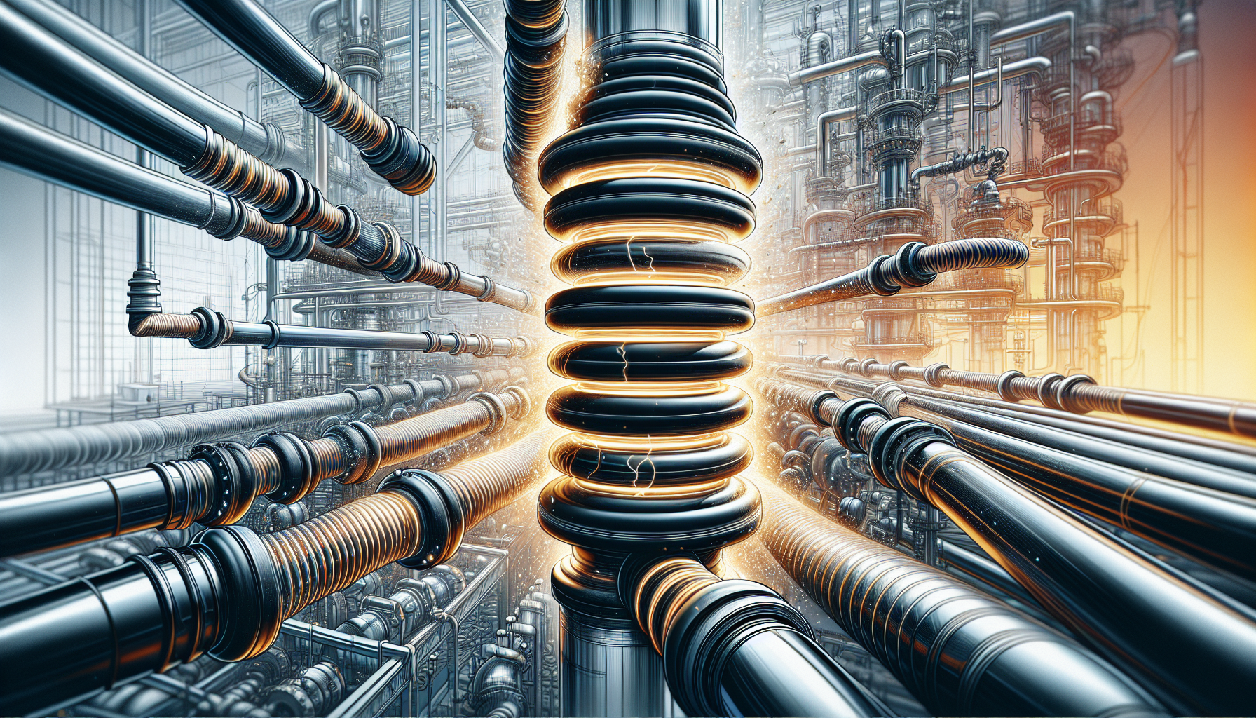 Illustration of rubber expansion joints contributing to system safety