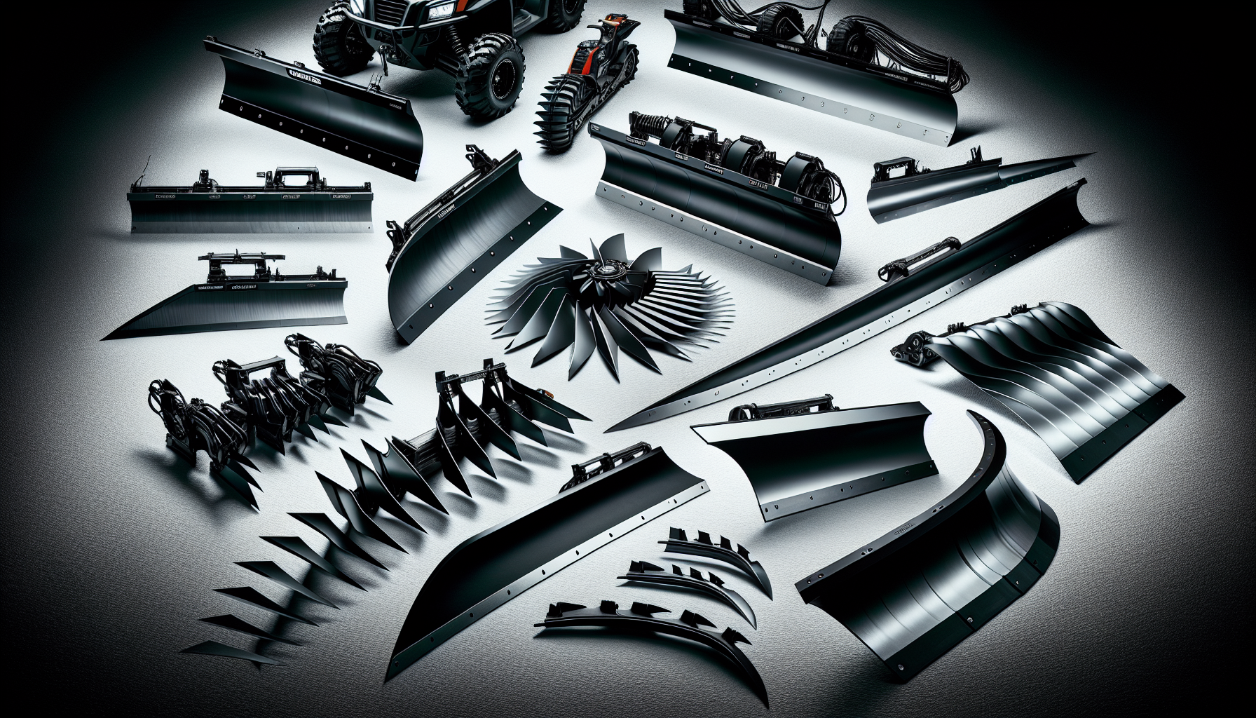 Various types of cutting edges for Polaris plows and rollers